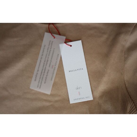 Skin x Andreea Ali PR18 Women Sz 3 (Large) Sand Long Sleeve Ribbed Crop Top - Picture 4 of 9